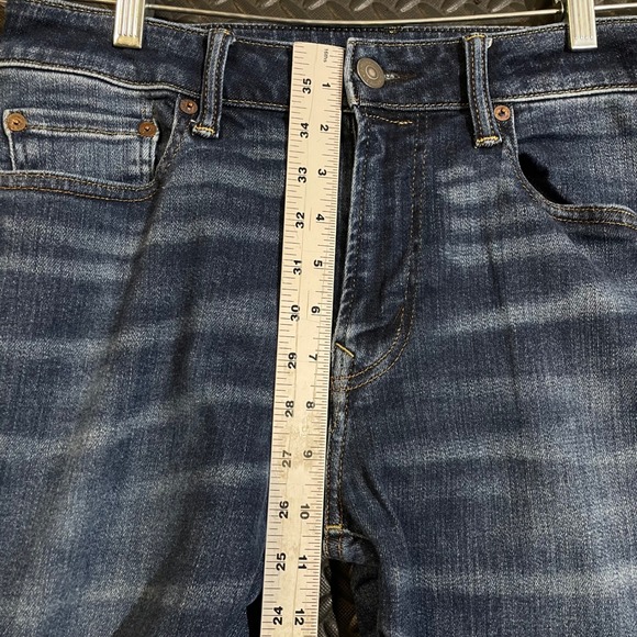 American Eagle Straight‎ Next Level Denim Dark Wash Blue Jeans Men's Size 30x36 - Picture 7 of 10